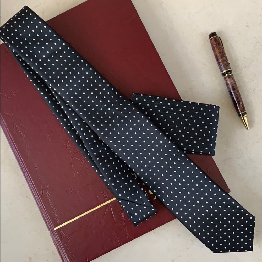 Retro Paris Silk Black&Silver Tie & Pocket Square